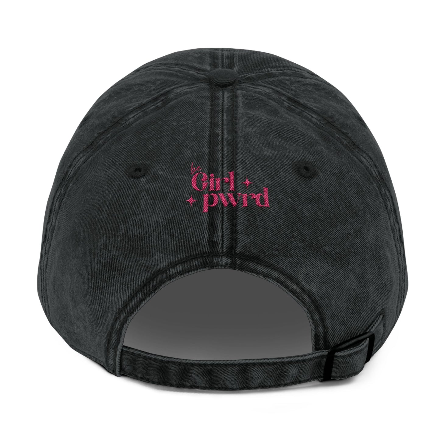 Vintage Girl Power Cap - Embroidered Gray Hat for Trendy Women
