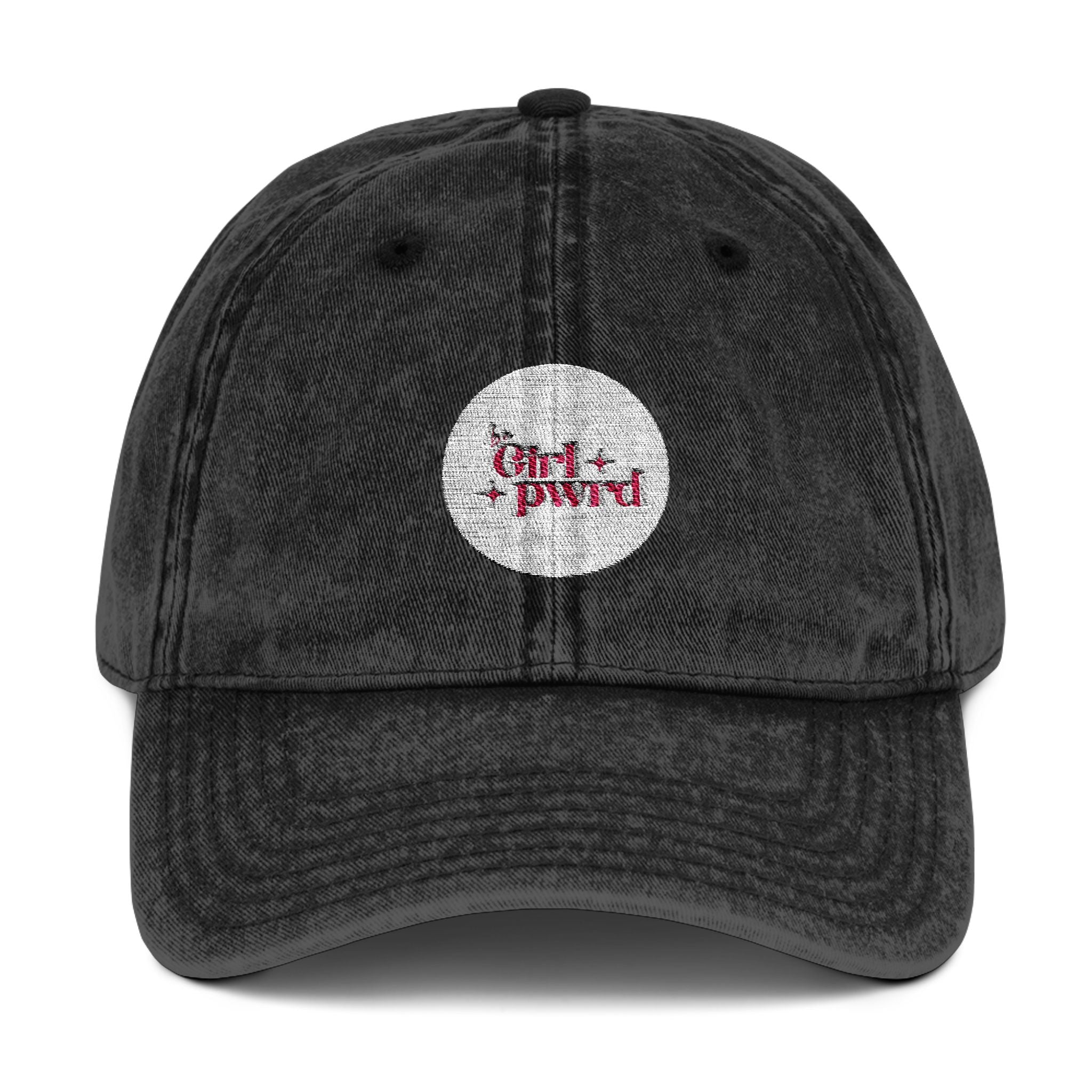 Vintage Girl Power Cap - Embroidered Gray Hat for Trendy Women
