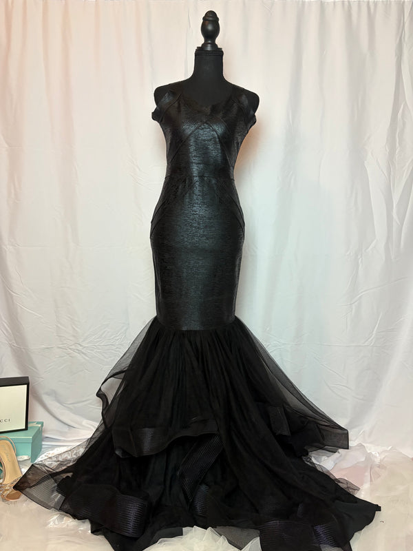 Black Bondage Mermaid Gown - Size M