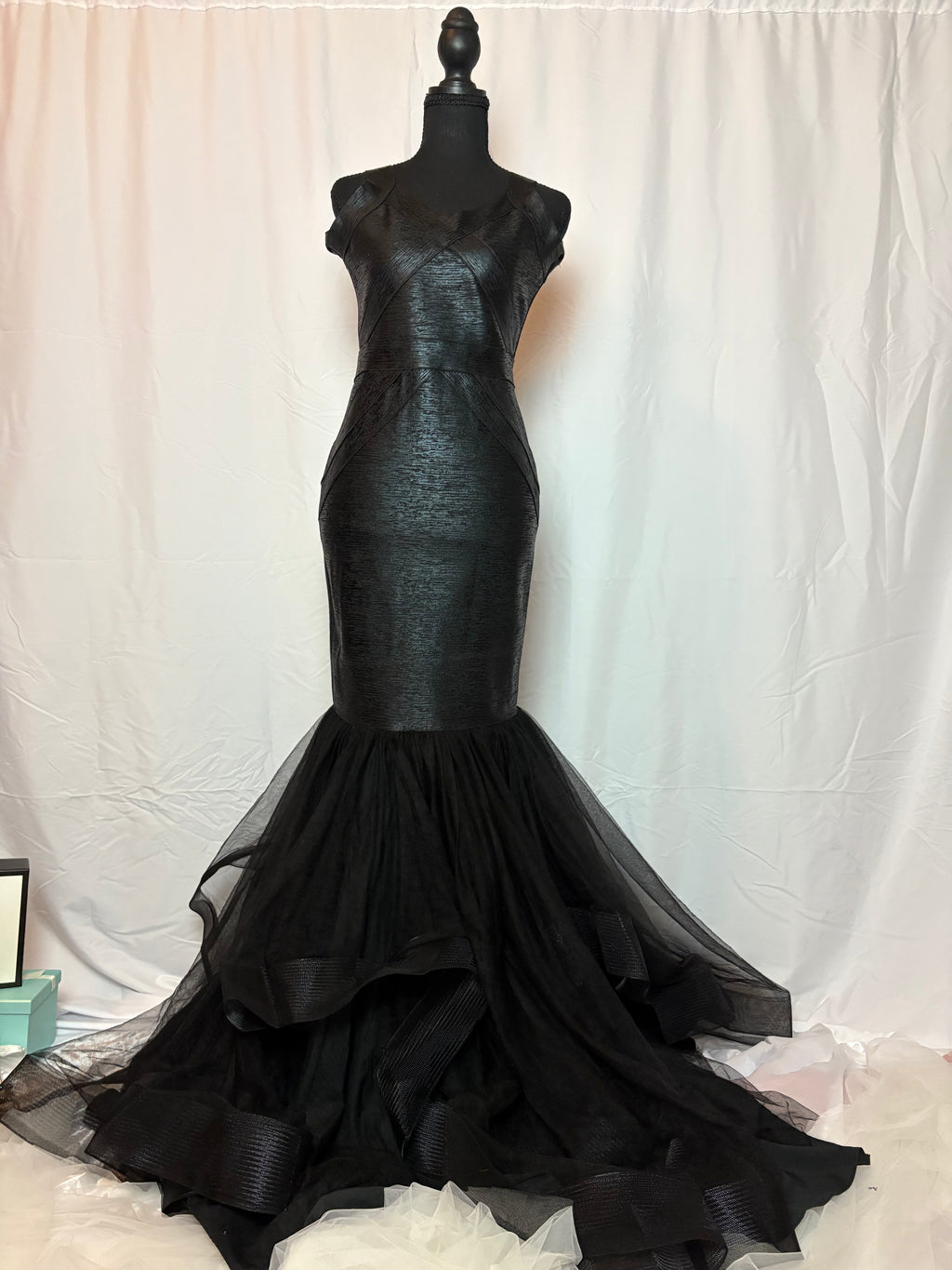 Black Bondage Mermaid Gown - Size M