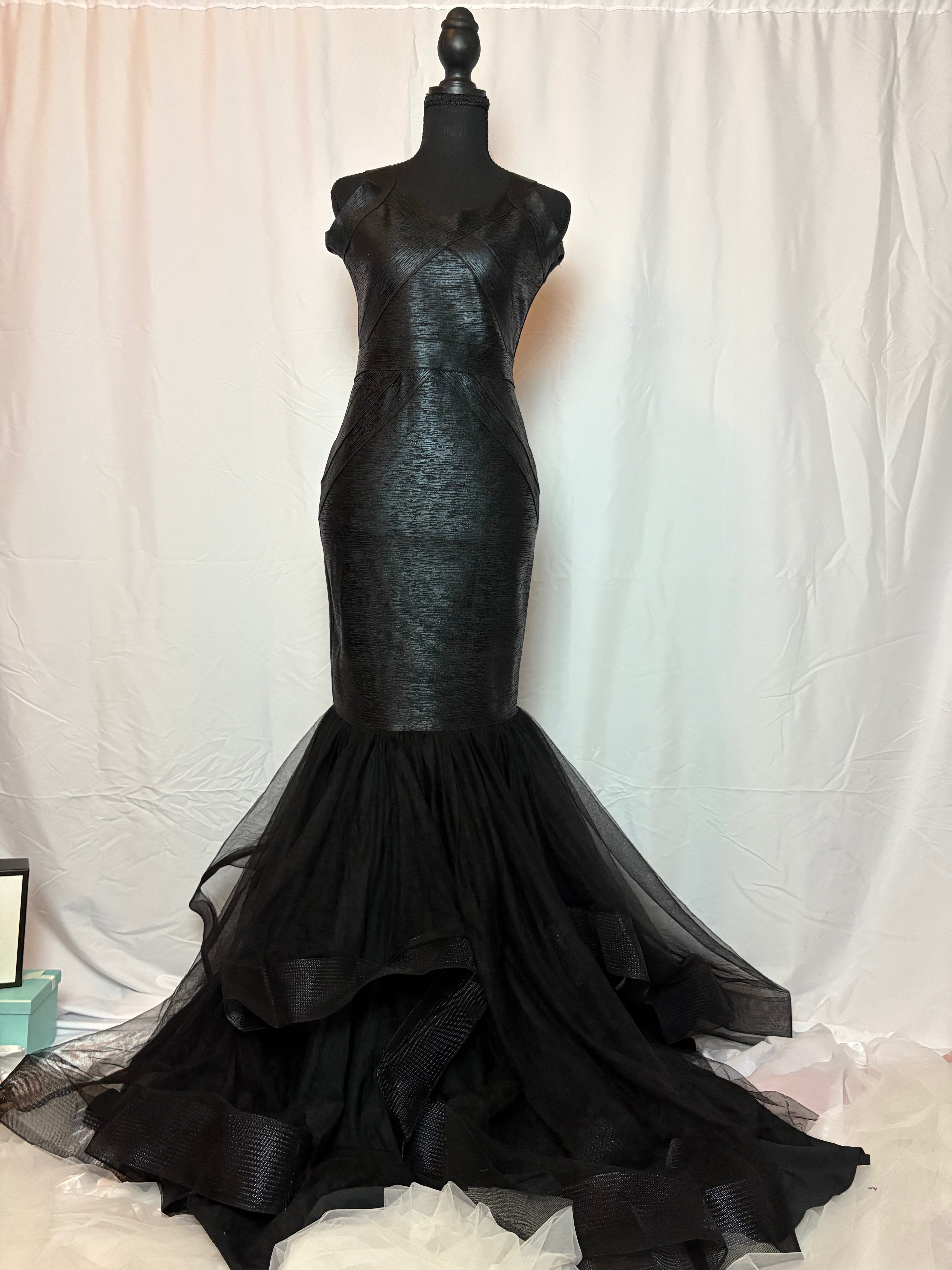 Black Bondage Mermaid Gown - Size M