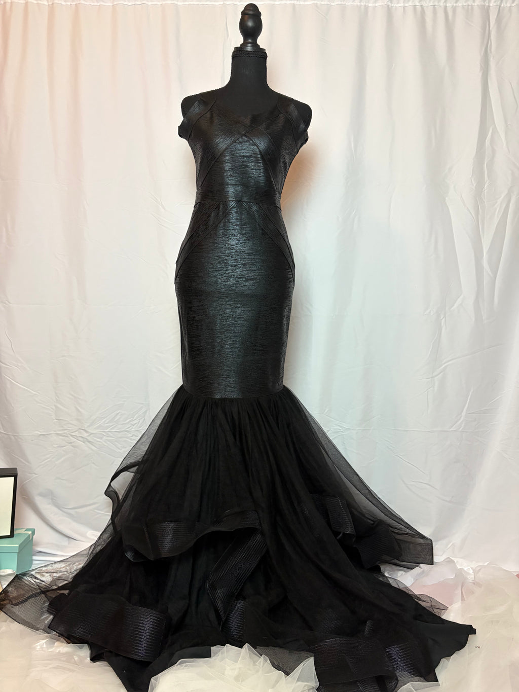 Black Bondage Mermaid Gown - Size M