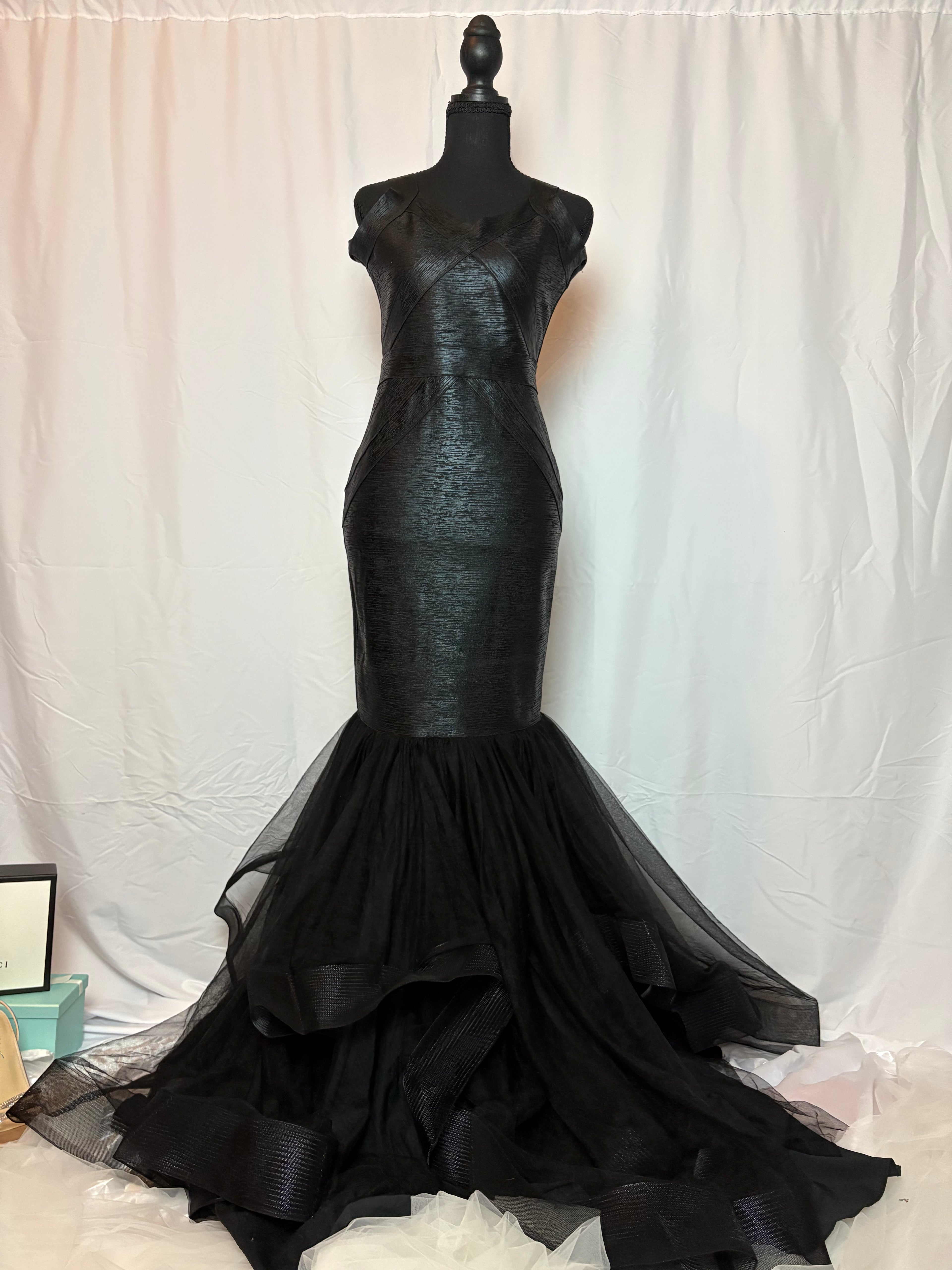 Black Bondage Mermaid Gown - Size M