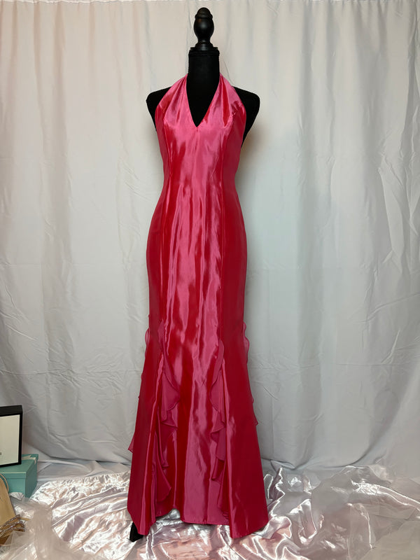 Pink Taffeta Halter Dress by Jessica McClintock- Size 4