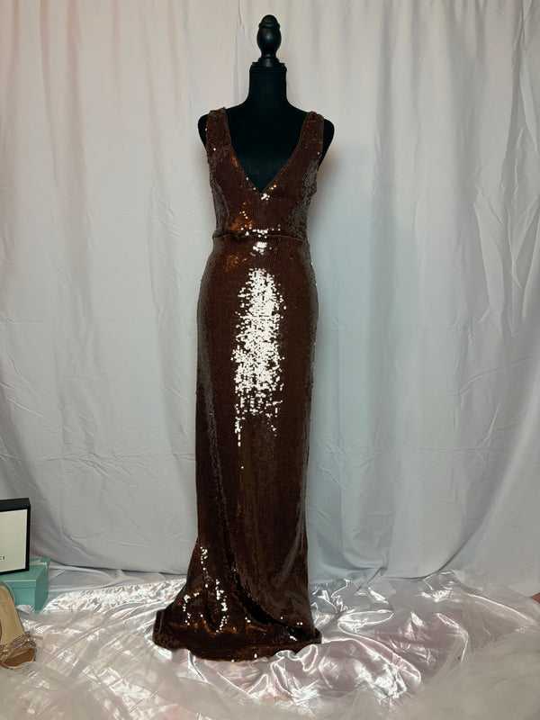 Brown Sequin Dress - Size M