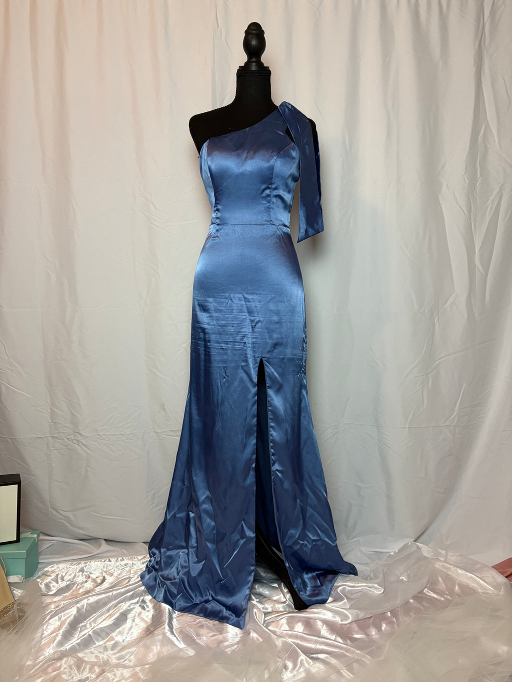 Blue Lace up Corset Back Dress - Size 4