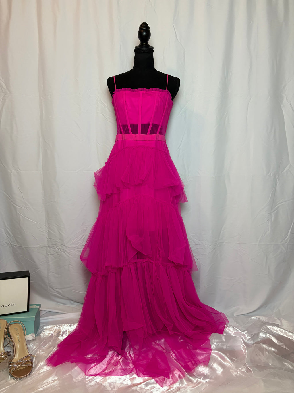 Pink Sheer Waist Gown by Next Up - Size 13/14