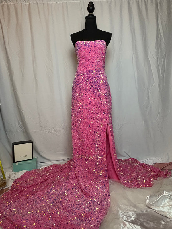 Hot Pink Sequin Ball Gown - Size 2x